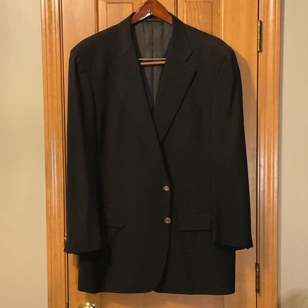 Ermenegildo Zegna Black Sporr Coat with Gold Buttons